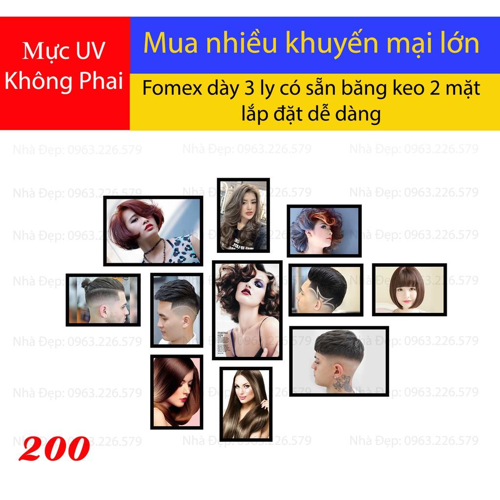 Bộ tranh FOMEX dán tường 11 tấm tiệm cắt tóc nữ. Mã 200