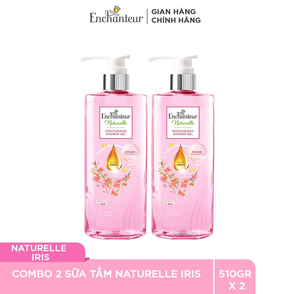 Combo 2 Sữa tắm dưỡng da thiên nhiên Enchanteur Naturelle Iris 510g