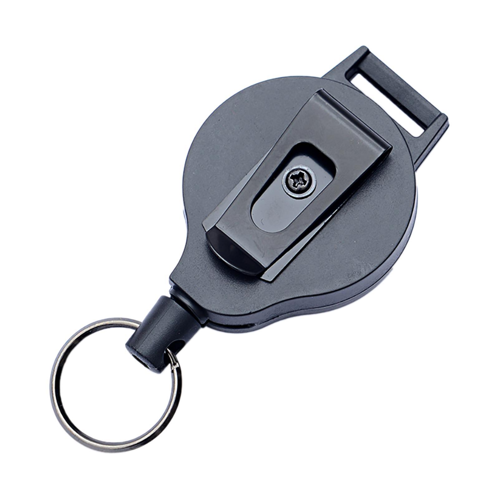 Heavy Duty Retractable Keychain Multi Tool Lock Belt Clip for Fishing Hiking