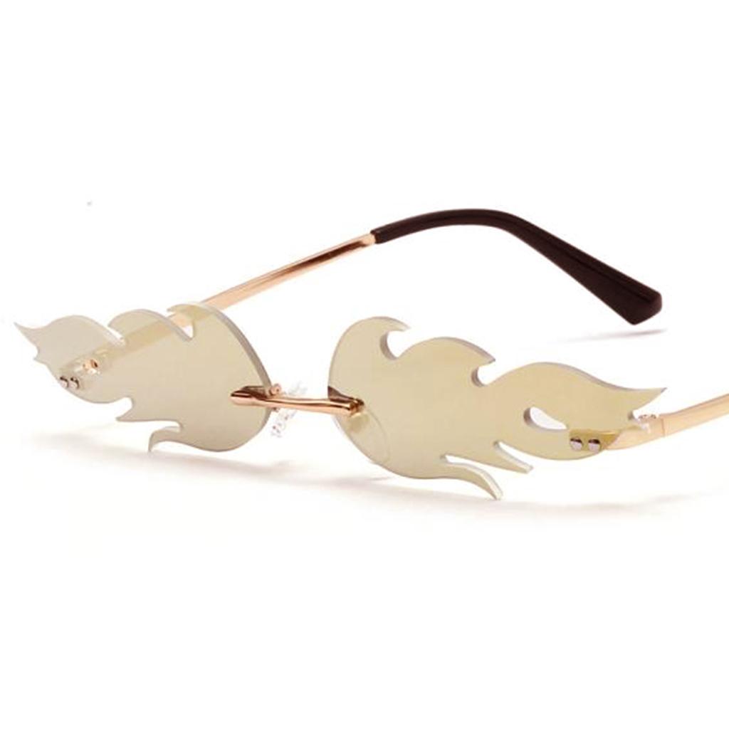 Fashion Fire Flame Sunglasses Rimless Wave Sun Glasses Eyewear Cool