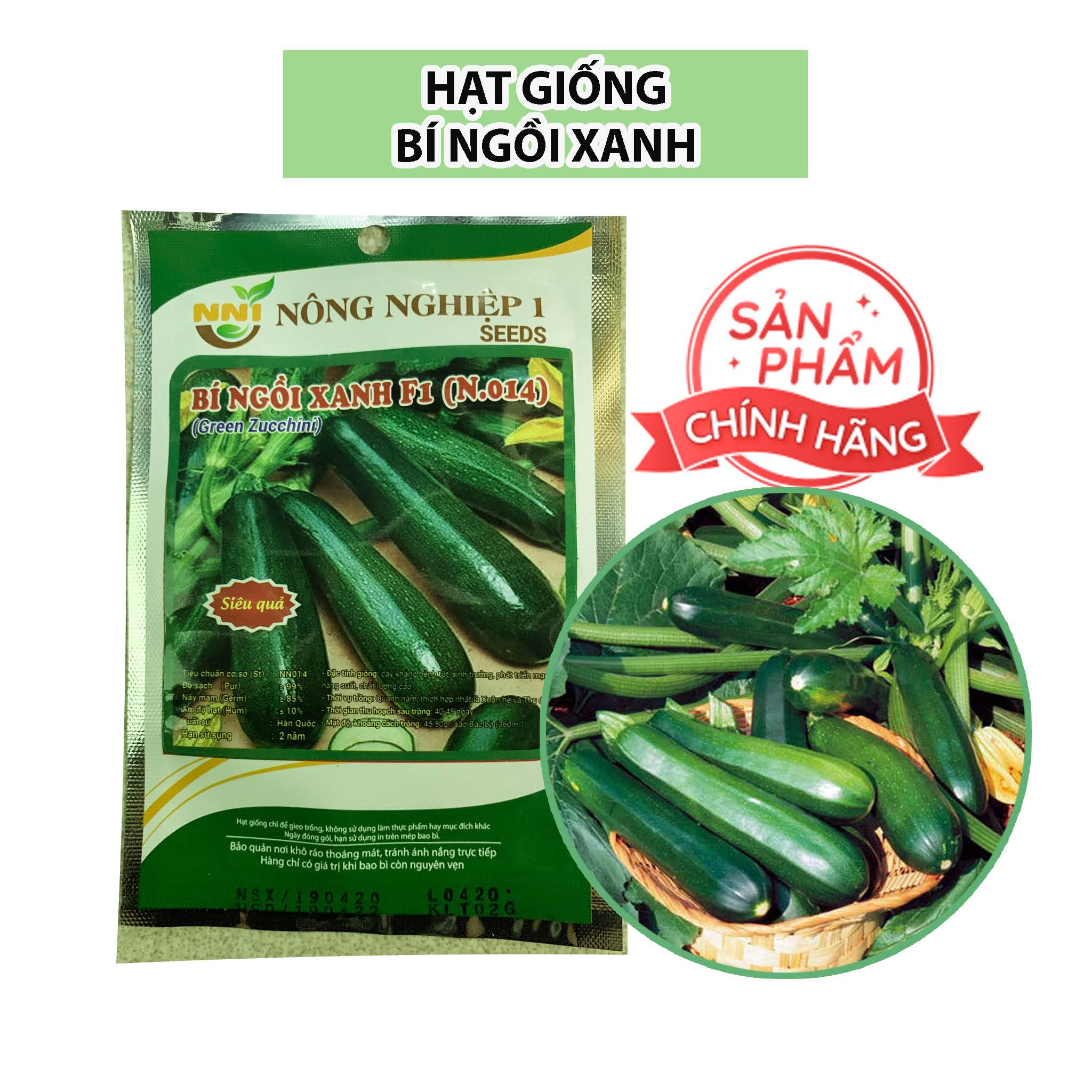 2gr Hạt Giống Bí Ngòi Xanh Hàn Quốc  - Năng Suất Cao, Rất Dễ Trồng