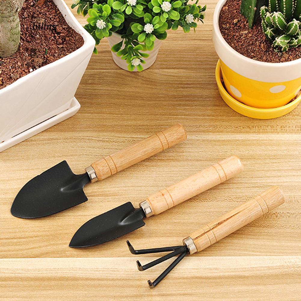 Dụng cụ làm vườn cán gỗ 3 món tiện ích