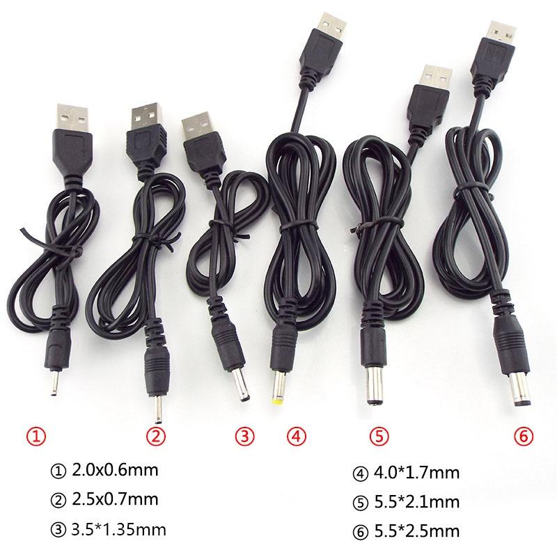 Đầu Chuyển Đổi Cổng USB Sang DC 5V 2.0*0.6mm 2.5*0.7mm 3.5*1.35mm 4.0*1.7mm 5.5*2.1mm 5.5*2.5mm