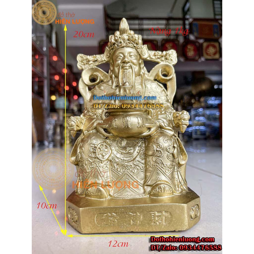 Tượng Ông Phát - Thần Tài Lộc Bằng Đồng Vàng Nguyên Chất Cao 20cm Đẹp Tinh Xảo
