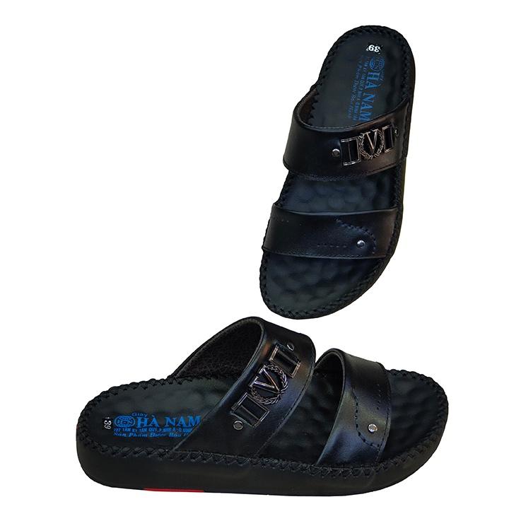 Dép Nam Quai Ngang HÀ NAM Da Bò Thật Cao Cấp DNA2082C