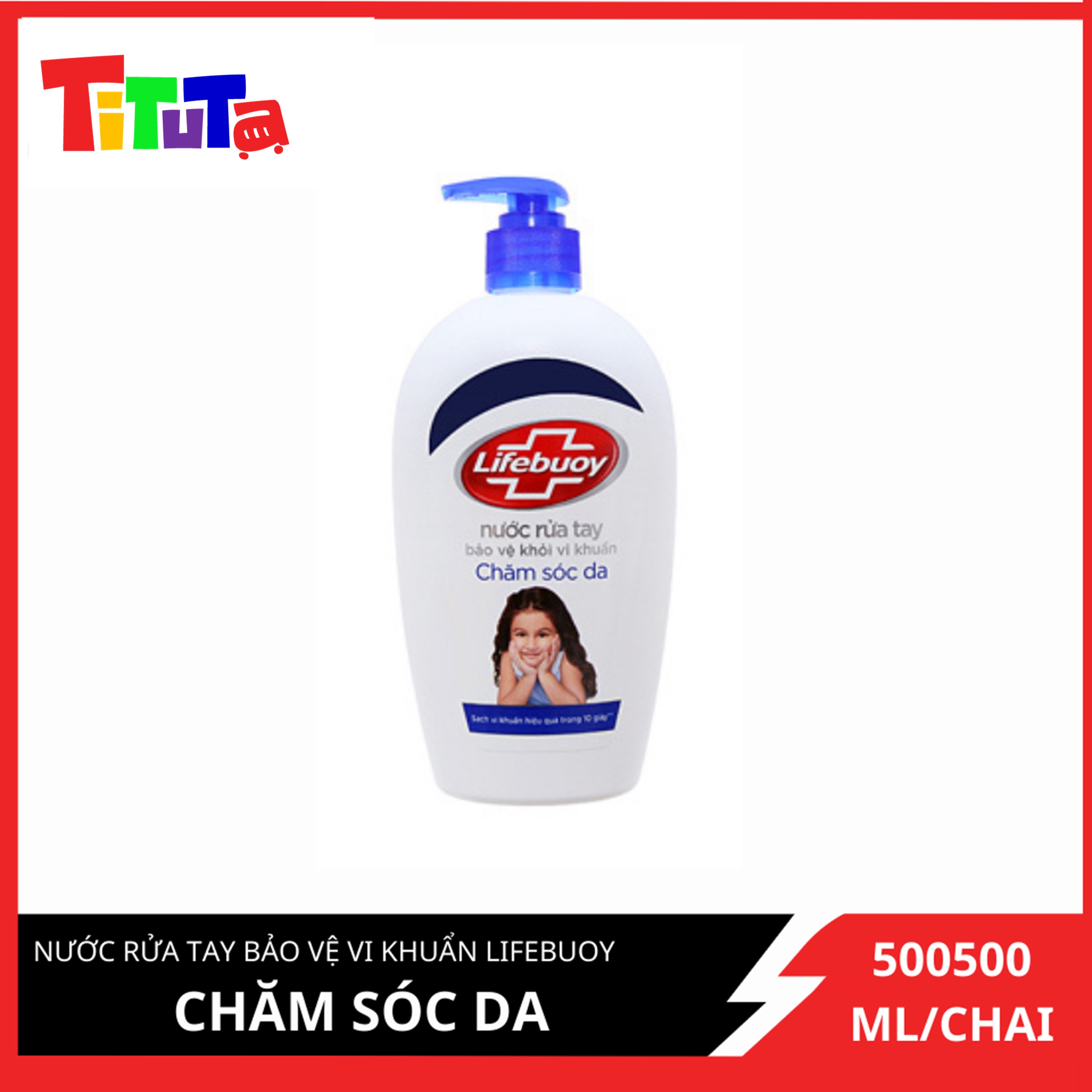 Nước Rửa Tay Lifebuoy Dưỡng Ẩm Bảo Vệ Khỏi 99.9% Vi Khuẩn Gây Bệnh Với Ion Bạc+ Hỗ Trợ Cùng Đề Kháng Da Tự Nhiên Chai 450g