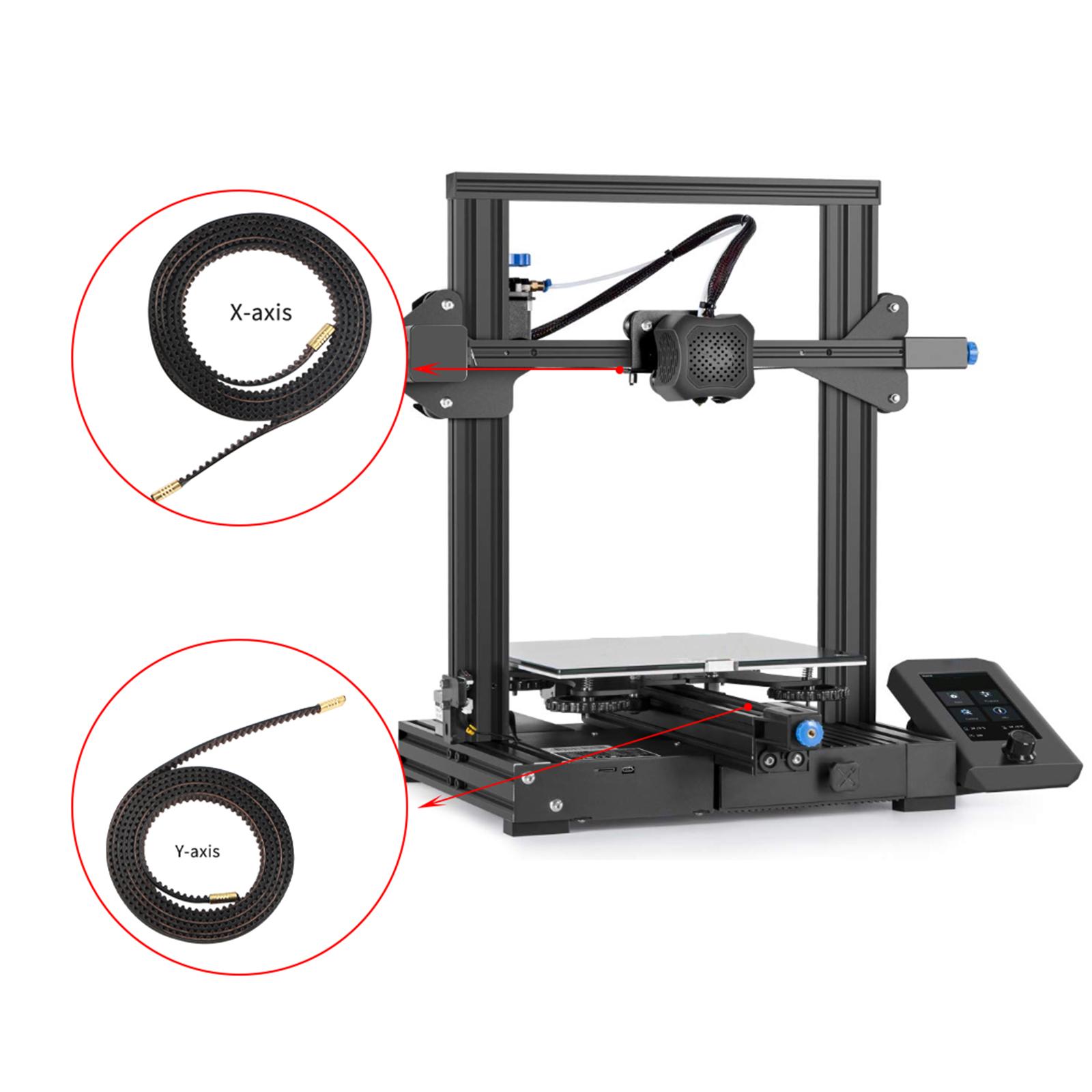 3D Printing 2GT Timing Belt 6mm Width X axis 800mm + Y axis 740mm Rubber Material for Ender 3 V2 Gates Belt Height: 1.38mm Tooth Height: 0.75mm