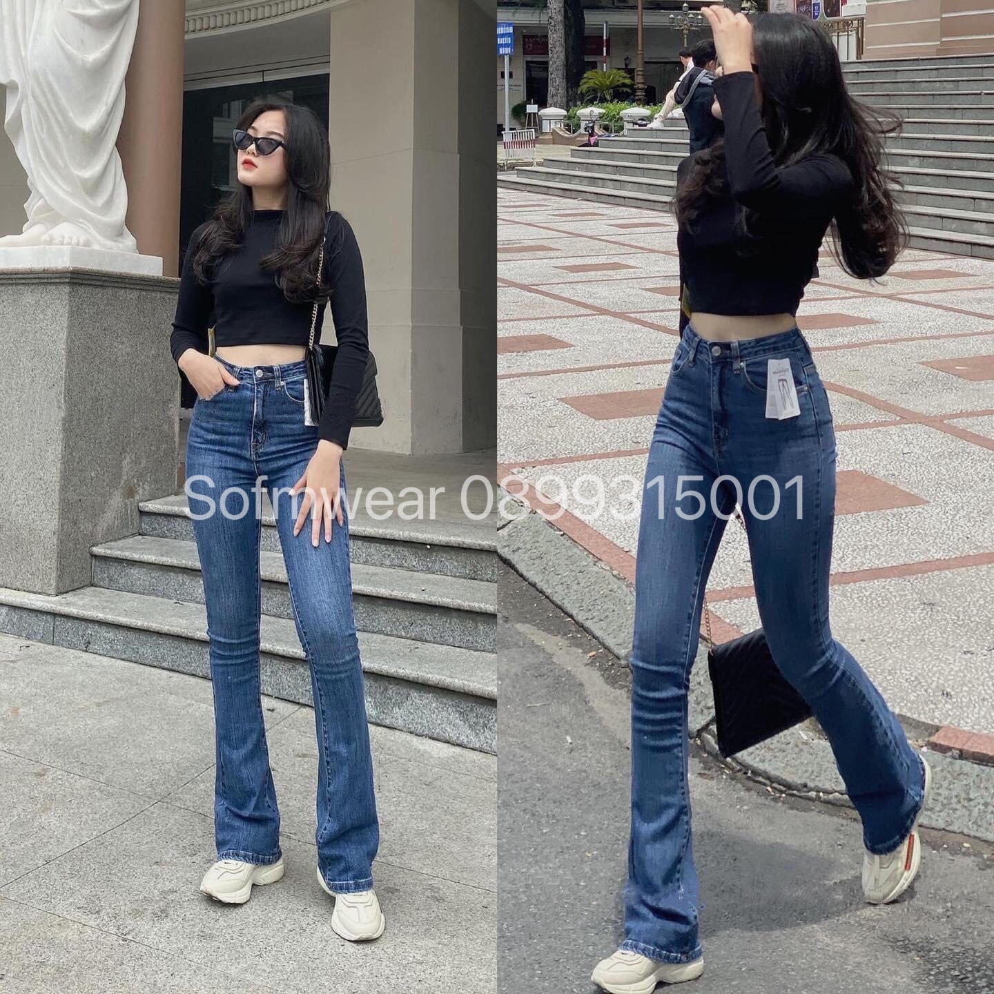 Quần Jean Ống Loe Sofm Wear Dáng Dài 106-108cm