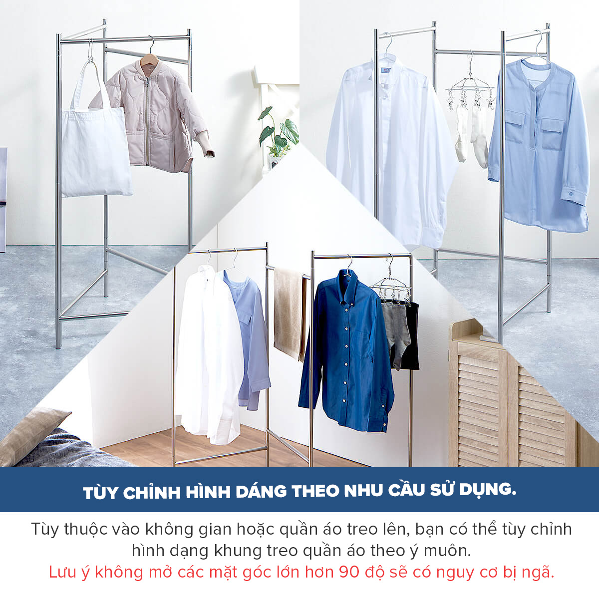 Giá Phơi Quần Áo Bằng Thép Không Gỉ PSI-01 TENMA, Có Móc Treo Khăn, Dễ Dàng Tháo Lắp, Có Thể Gấp Gọn