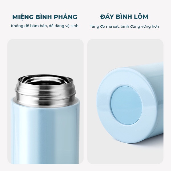 [Tặng Sticker] Bình Giữ Nhiệt Nước Nóng Mini Dung Tích 450ml, Giữ Nhiệt Liên Tục 6 Tiếng, Bình Nước Nhỏ Gọn Đẹp Mắt