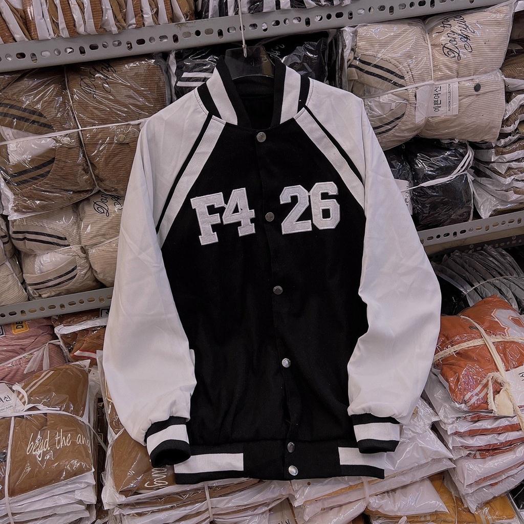 Áo Khoác Bomber Jackets Varsity IN Chữ Chất Da Lộn Lót Dù Form Rộng Basic Nam Nữ Unisex Couple Ulzzang