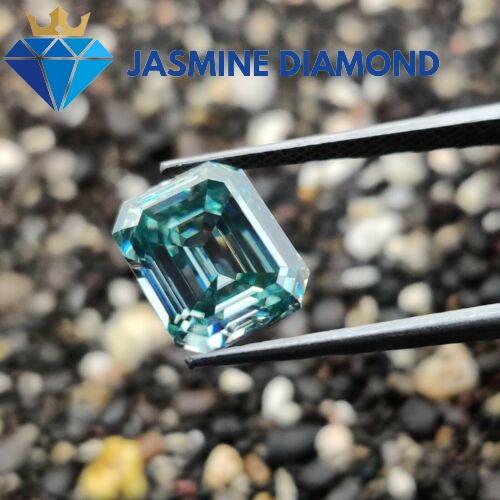 Kim cương nhân tạo Mỹ Moissanite giác cắt Emerald màu xanh ngọc