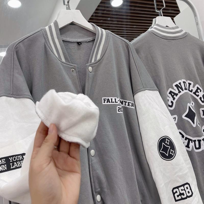 Áo bomber 2020 xám ảnh thật unisex