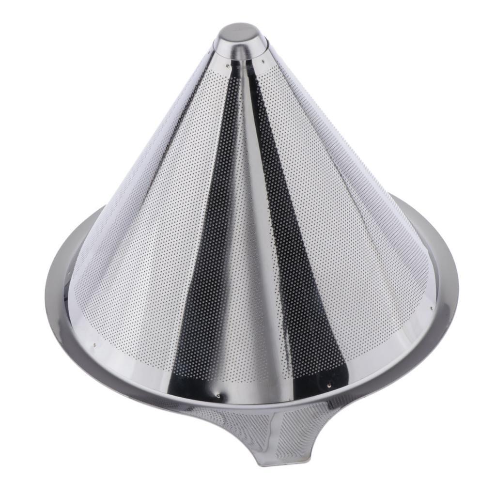 Coffee Filter Stainless Steel Pour Over Cone Dripper Reusable 12.5cm A