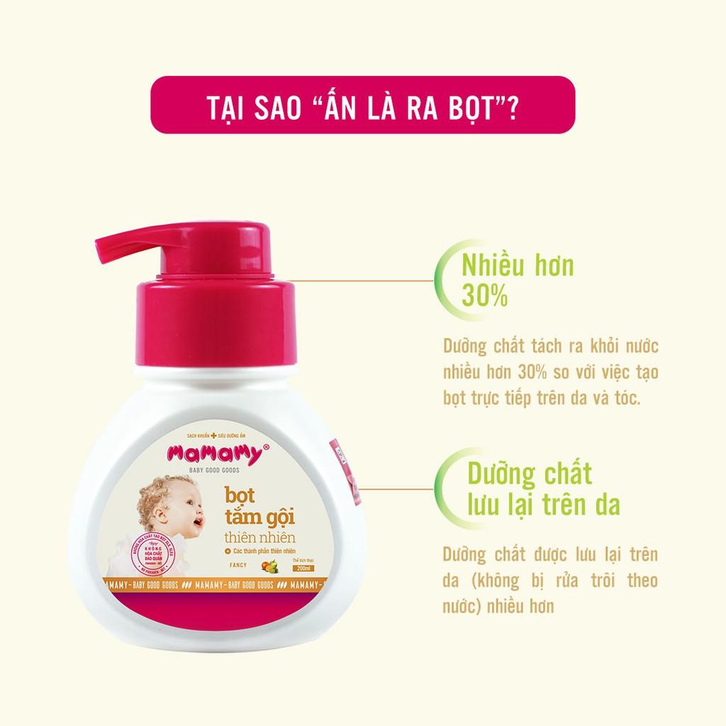 Bọt tắm gội (Sữa tắm gội 2 in 1) thiên nhiên an toàn cho bé Mamamy ( 200ml)