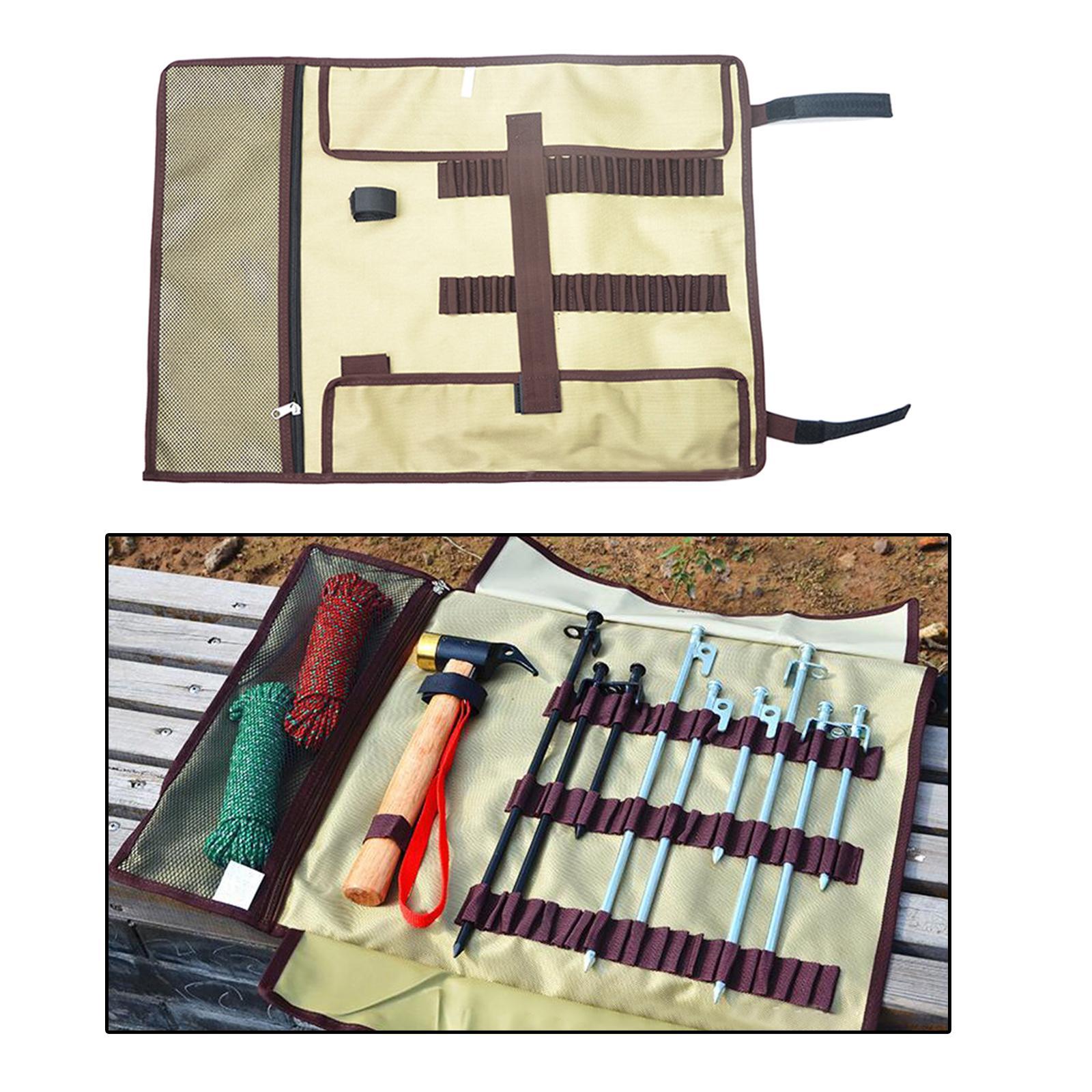 Heavy Duty Tent Stakes Case Storage Bag Oxford Cloth Holder Organizer for Hammer Hiking