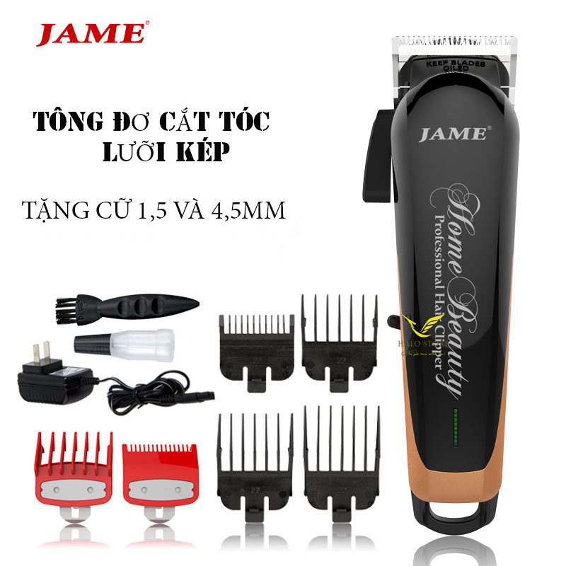 Tông Đơ Cắt Tóc Chuyên Nghiệp Lưỡi Kép Jame 1070 TẶNG Cữ 1,5mm và 4,5mm + Lược Cắt Tóc Nhiều Quà Tặng