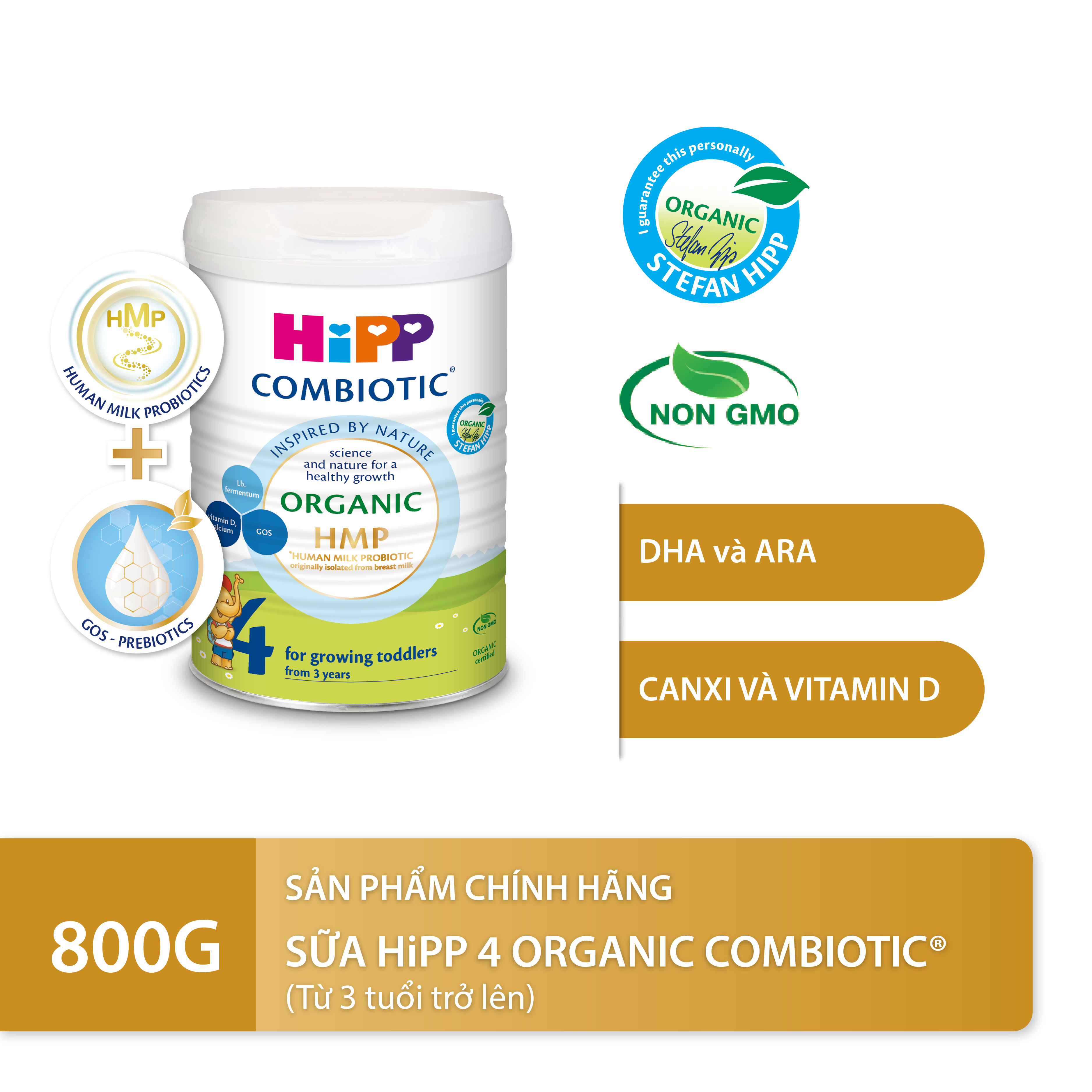 Thùng 4 lon Sữa bột công thức HiPP 4 Organic Combiotic 800g (dành cho trẻ từ 3 tuổi)