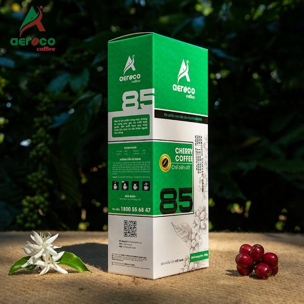 Cà phê bột pha phin AEROCO 85 nguyên chất 100% rang mộc hậu vị ngọt thơm quyến rũ, hộp 250g
