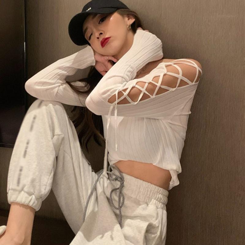 Áo Thun Dệt Kim Màu Trơn Thời Trang Cho Phụ Nữ