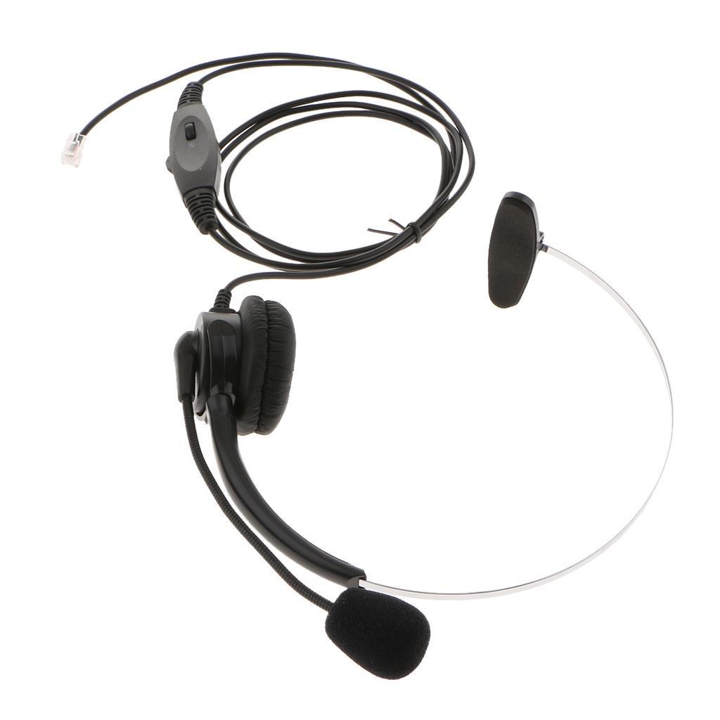 RJ9 Call Center Telephone Headphone w/ Noise Cancelling Monaural Headsets