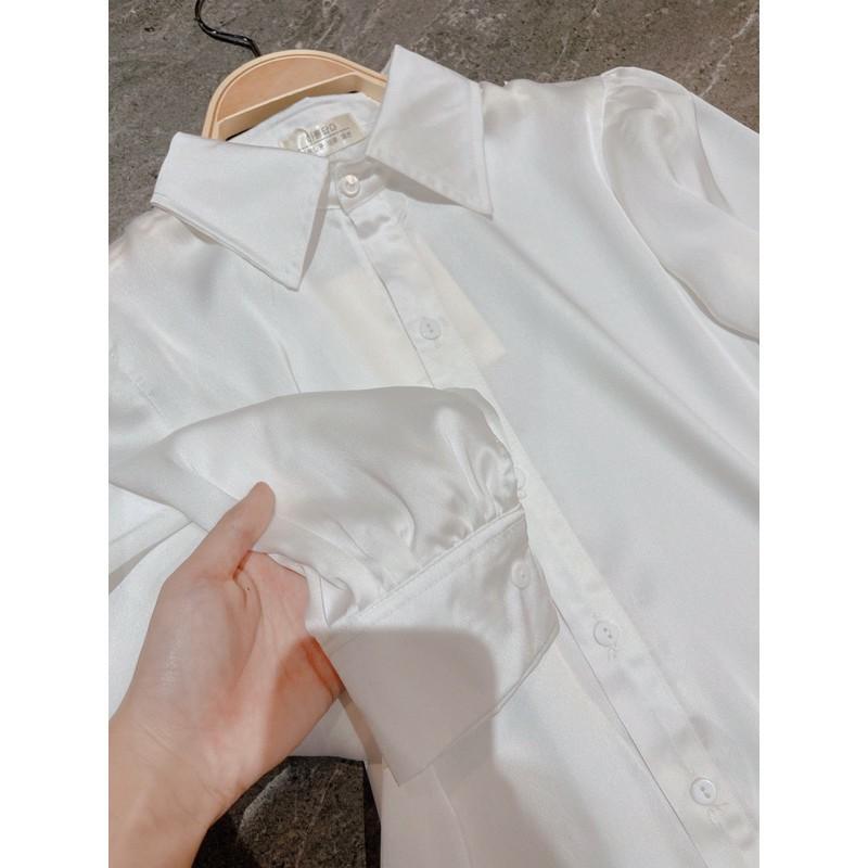 Áo sơ mi nữ, tay bồng-chất lụa mát