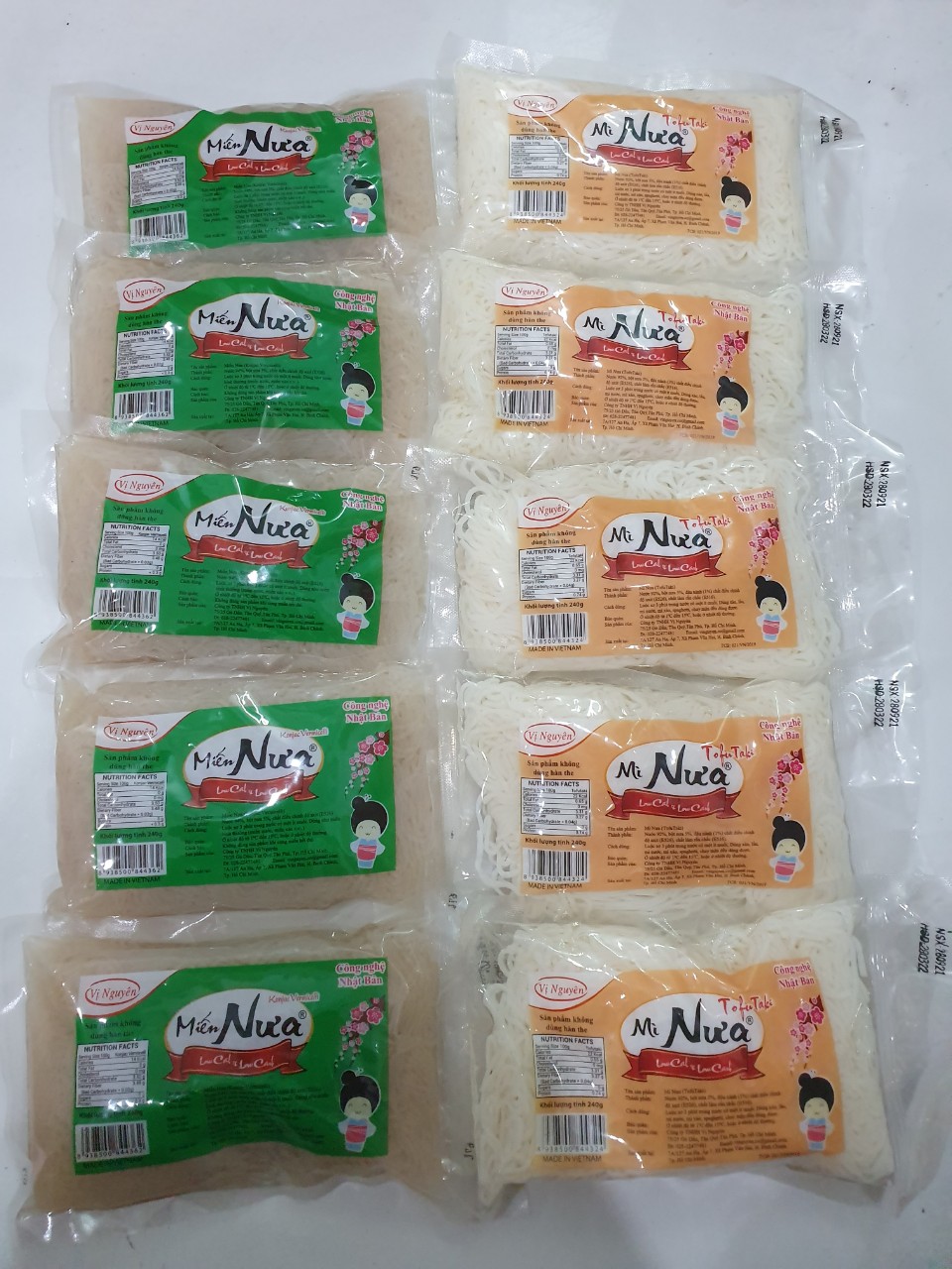 Combo 5 Gói Miến Nưa 5 Gói Mì Nưa Vị Nguyên 240Gram