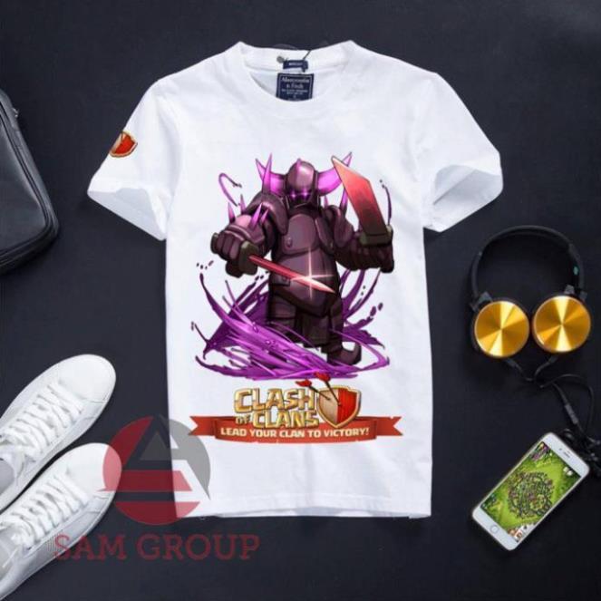 VHL Store Áo thun Clash of Clans cổ tròn cotton màu trắng - minon x 4 VHL Store