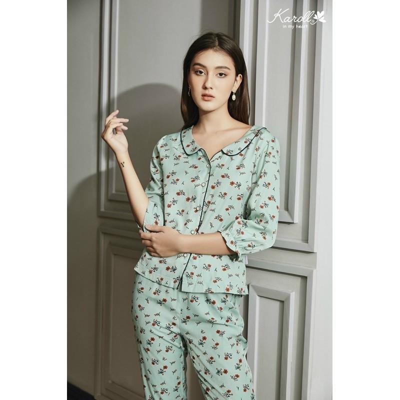 BỘ MẶC NHÀ KAROLL Set thô mềm tay lỡ quần dài