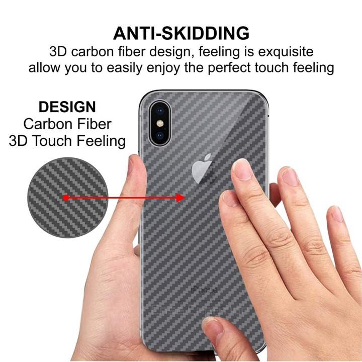 Miếng dán lưng chống trầy cho iPhone Xs Max vân Carbon