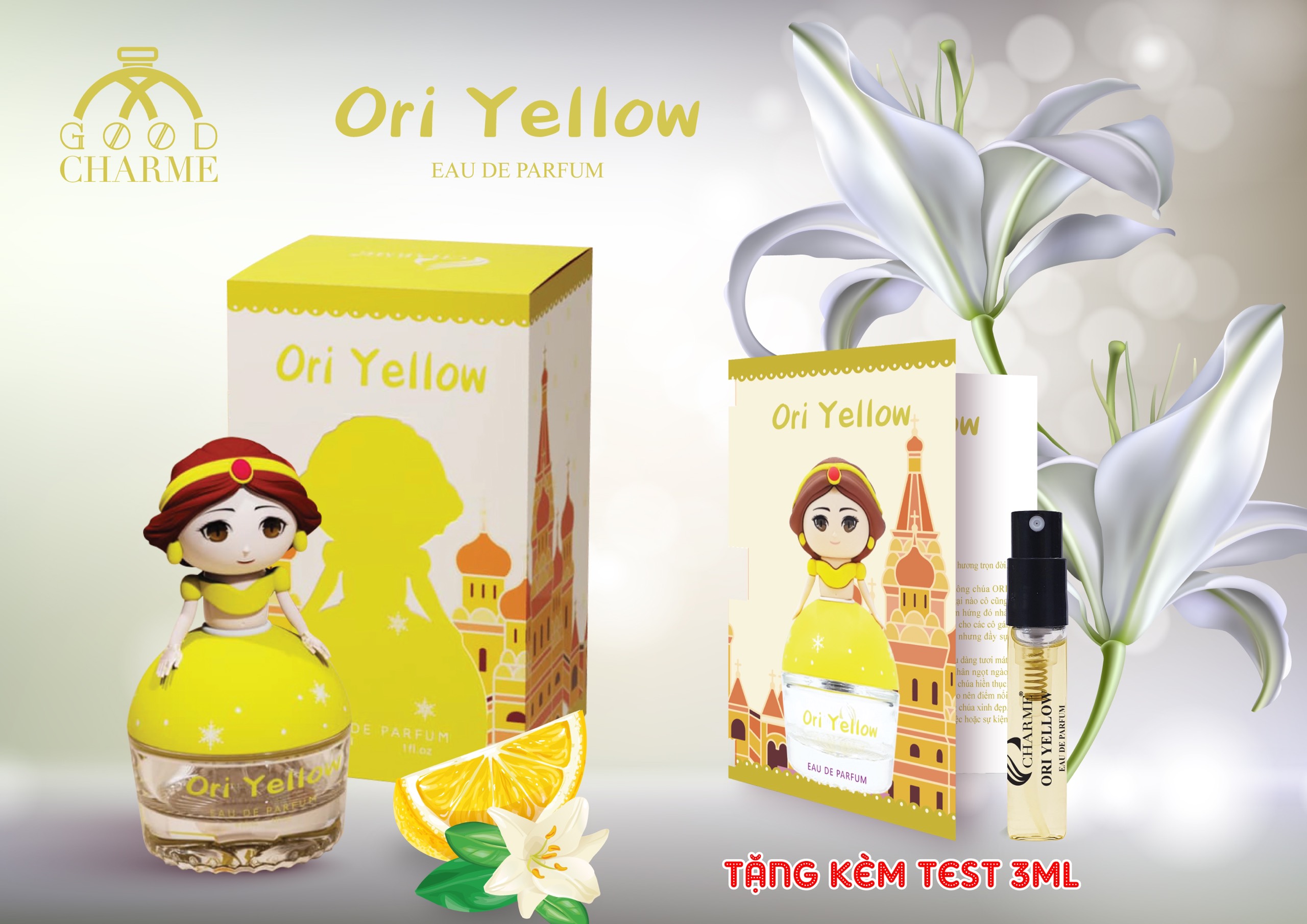 Dầu thơm cho bé, Charme Ori Yellow, nhẹ nhàng, an toàn, tạo điểm nhấn cho bé trong buổi tiệc, 30ml