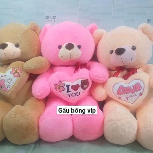 Gấu Bông Teddy Ôm Tim Size 1m1-1m3-1m5 Vải Lông Tuyết Mịn, Hàng Quảng Châu Cao Cấp, Gấu Bông Cute