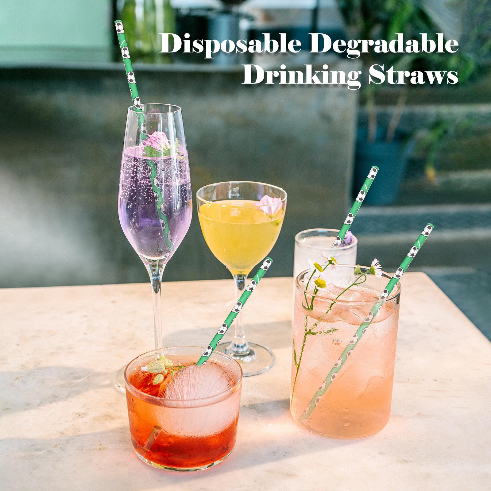 Set 100 Cái Ống Hút Uống Dùng Một Lần Cho Tiệc World Cup Bars Cocktail