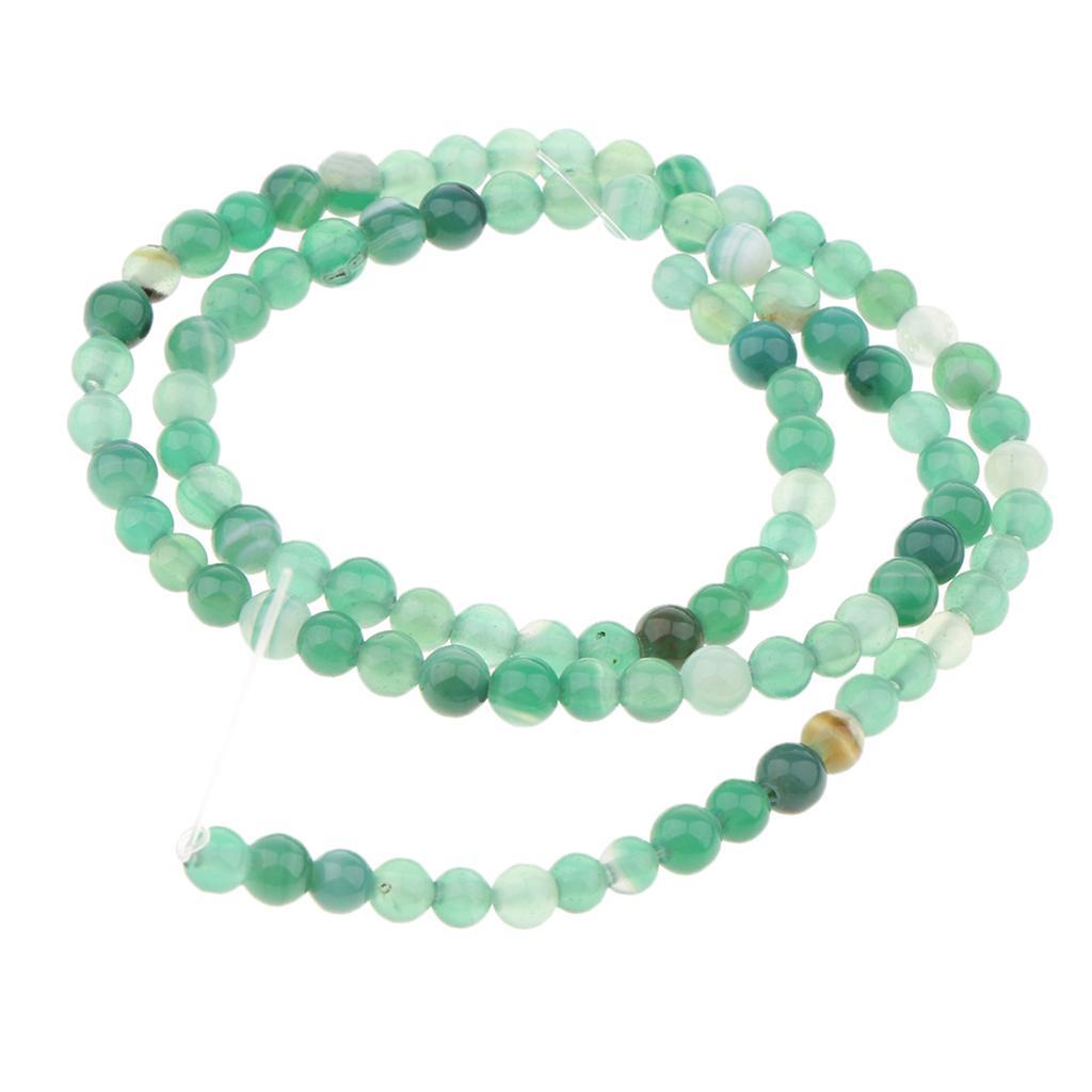1 Strand Loose Beads Round Natural Stone Agate Beads DIY Crafts 4mm