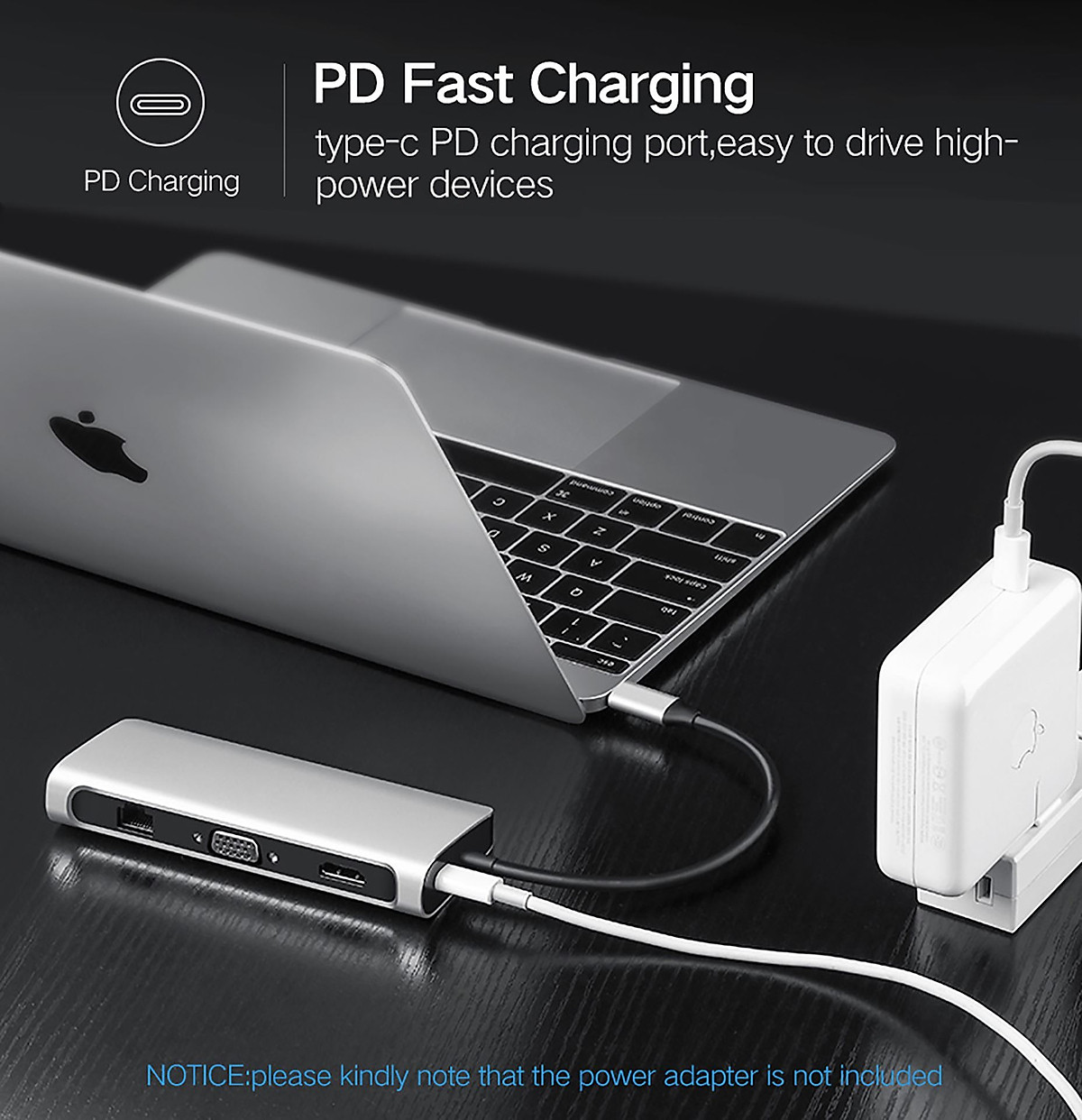 Hub Ugreen USB Type-C sang HDMI, VGA, LAN, USB 3.0, SD, USB-C CM179- hàng chính hãng