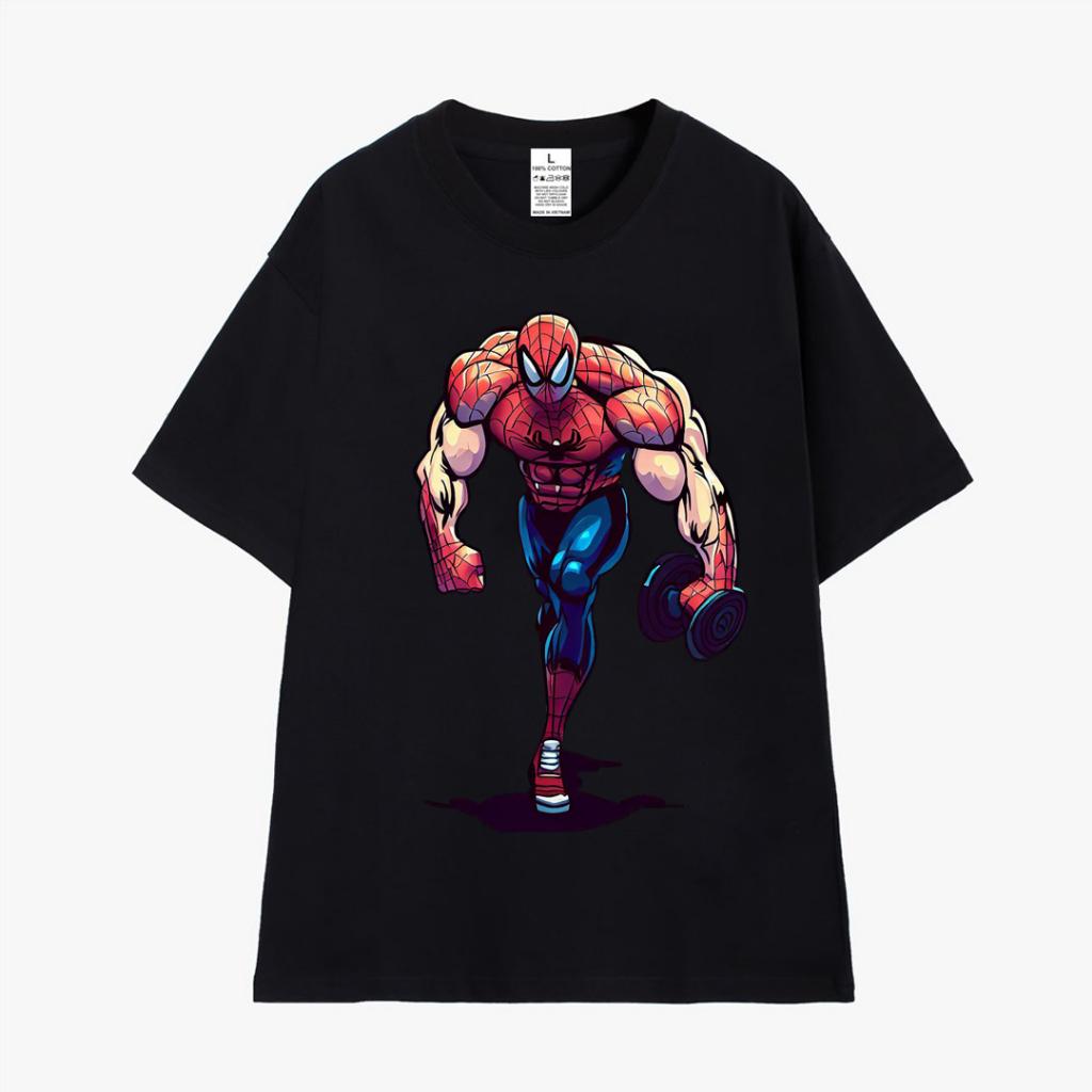 Áo thun tay lỡ unisex nam nữ oversize phong cách mcu Spider man tập Gym