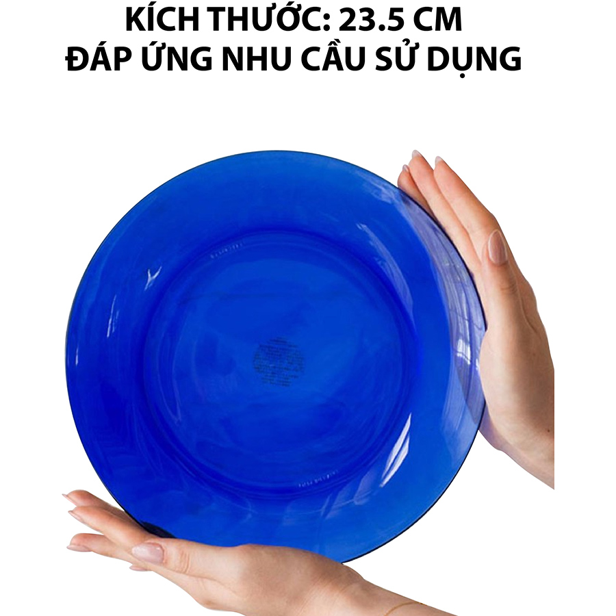 Bộ 6 Đĩa Ăn Thủy Tinh Saphir DURALEX 3006FF06C1111-6 (23.5cm) - Xanh Cô Ban