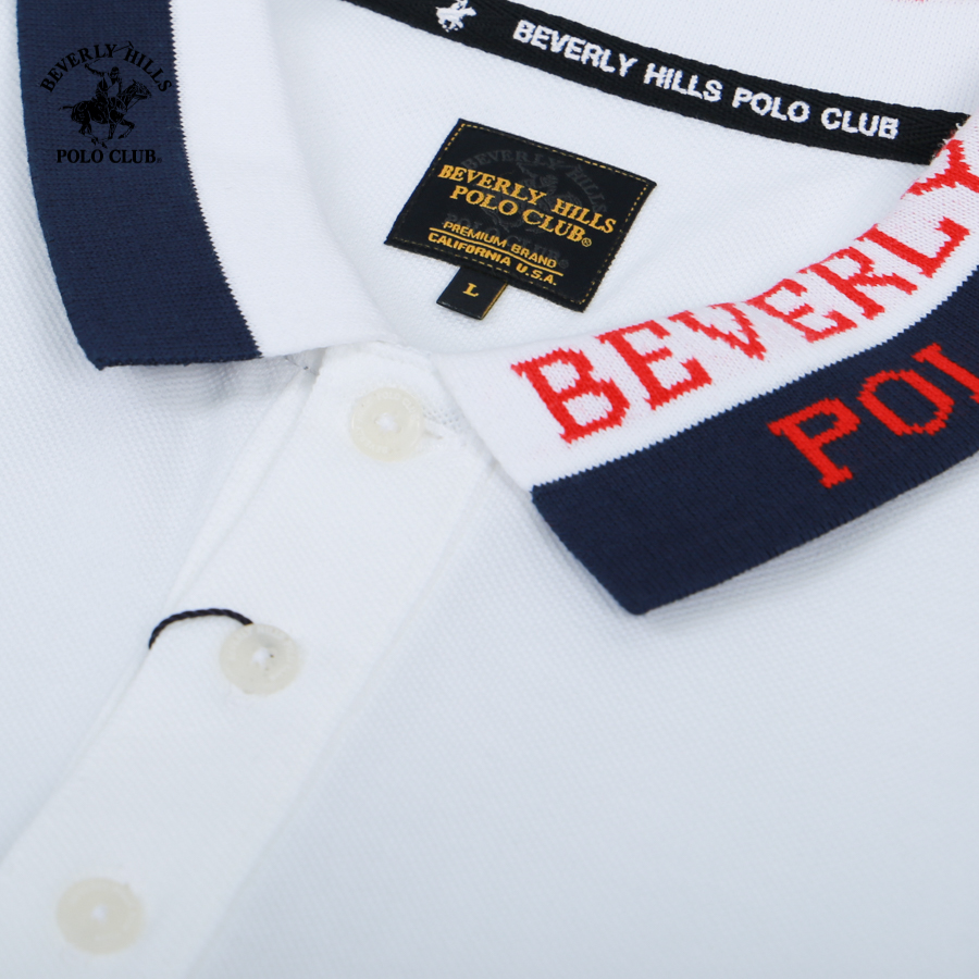 Áo polo Ngắn tay Nam Beverly Hills Polo Club Slim Fit MàuTrắng -PMSSS23TL043