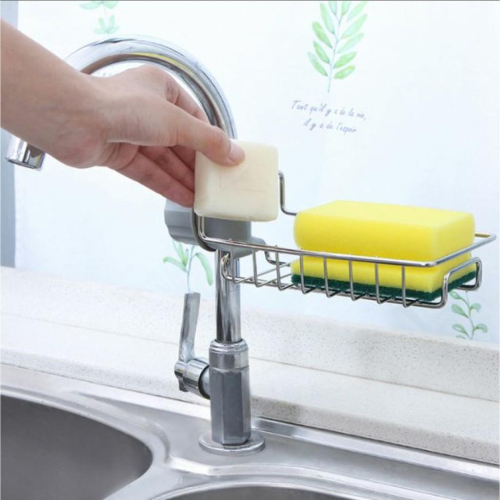 Giỏ treo inox vòi bồn rửa chén tiện dụng