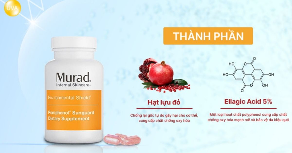 Viên Uống Chống Nắng Murad Pomphenol Sunguard Dietary Supplement 60 Viên