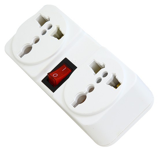 COMBO 2 CHIẾC PHÍCH CẮM CHUYỂN ĐỔI 3 CHẤU,CHIA 2 Ổ KÈM CÔNG TẮC TW2A