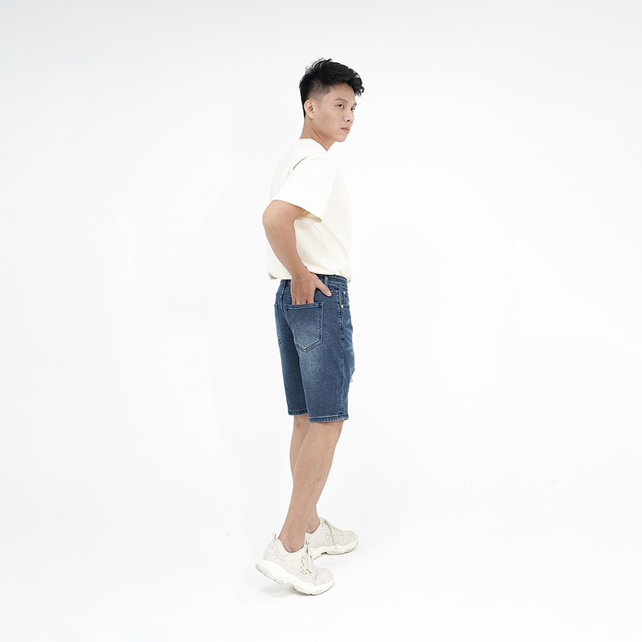 Quần Short Jeans Nam Rách Cao Cấp HUNTER XRAYS Form Slimfit Thun Màu Xanh  S69