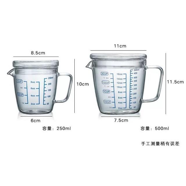 Ca đong sữa có vạch chia xanh 500ml