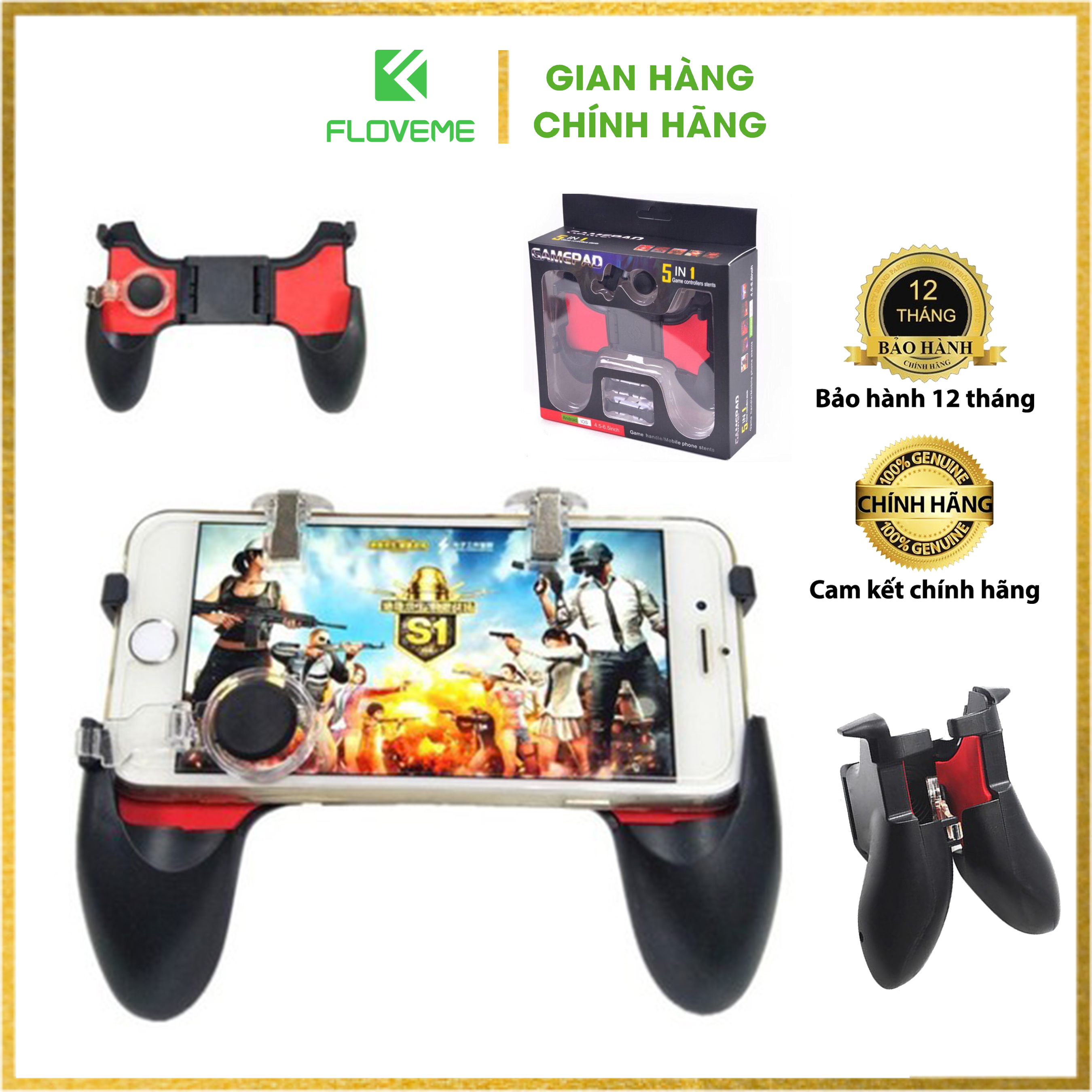 Tay cầm chơi game FLOVEME 5in1, kèm 2 nút bắn 2 nút di chuyển, chơi thả phanh - Thiết kế nhỏ gọn, tiện lợi, dễ dang mang theo. - Hàng chính hãng