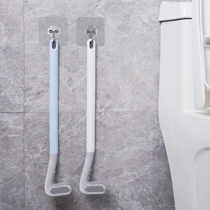 ️SALE️ Cọ Toilet Silicon Chổi Chà Rửa Nhà Vệ Sinh .Bồn Cầu Gắn Tường mẫu mới 2021