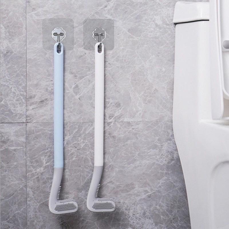 ️SALE️ Cọ Toilet Silicon Chổi Chà Rửa Nhà Vệ Sinh .Bồn Cầu Gắn Tường mẫu mới 2021 [Tặng kèm móc treo chổi]