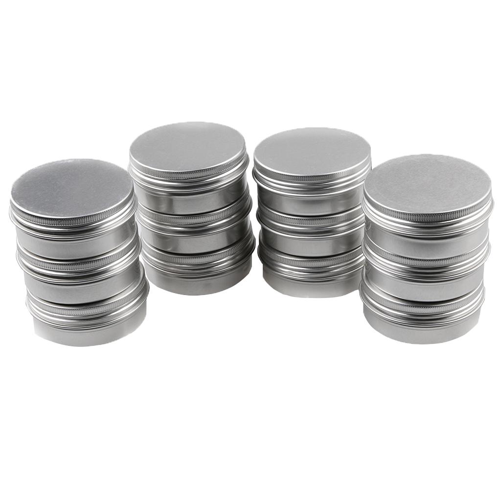 Lô 12 Nhôm Tròn Nắp Vặn Đựng Mỹ Phẩm Son Dưỡng Môi Hộp Thiếc Đựng