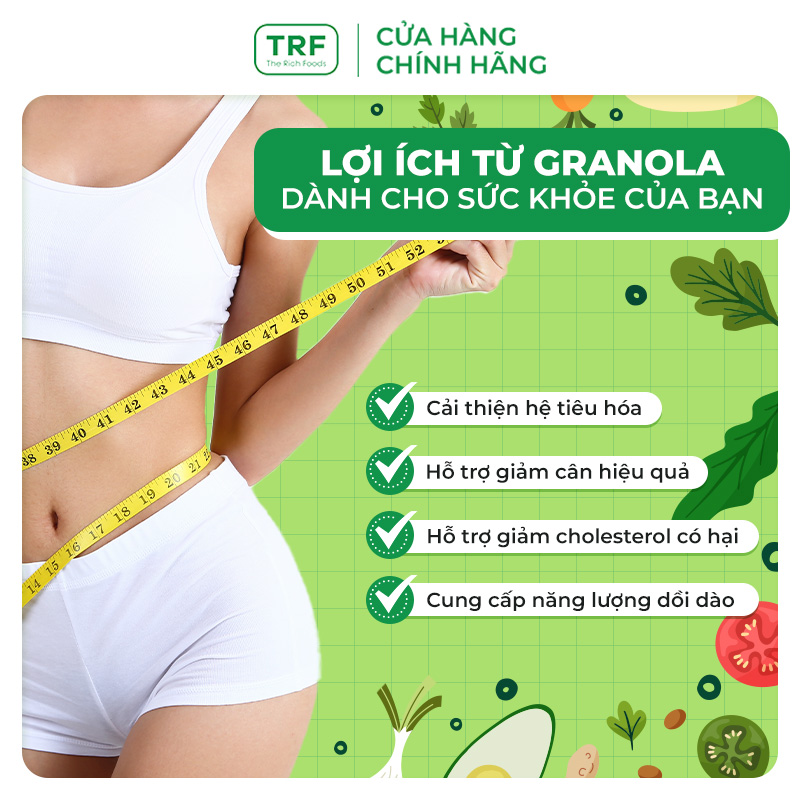 Combo 2 gói Ngũ cốc Granola Giảm Cân Healthy Ăn kiêng The Rich Foods 250g