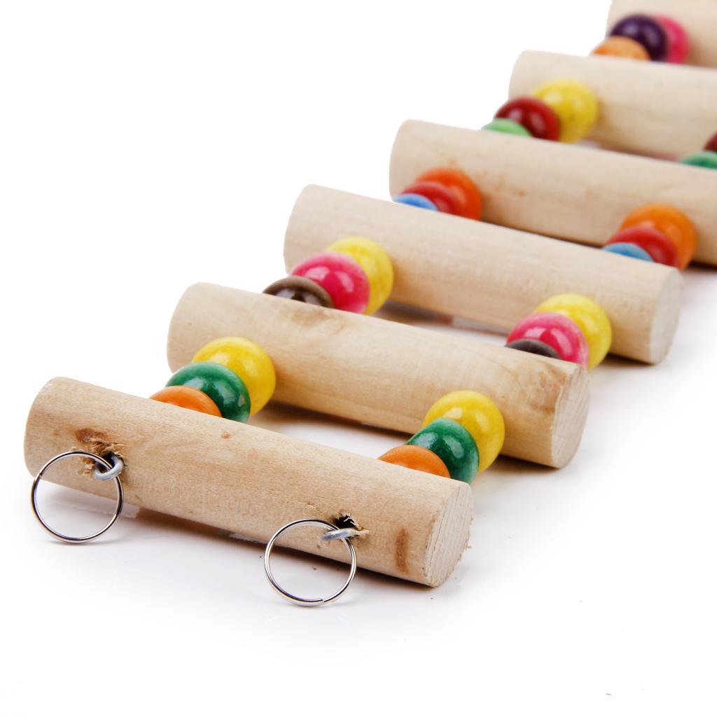 48CM Wooden Hamster Ladder Bridge for Pet Mouse Parrot Bird Canary Cage Toys