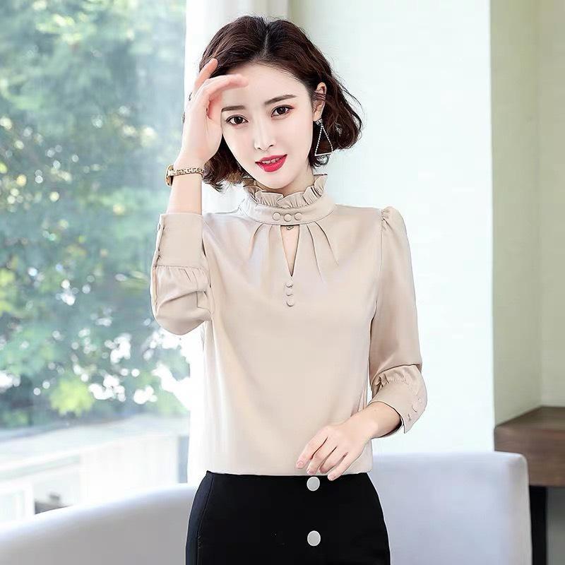ÁO KIỂU TAY DÀI CÓ CỔ THANH LỊCH, SANG TRỌNG CHO PHÁI NỮ SC